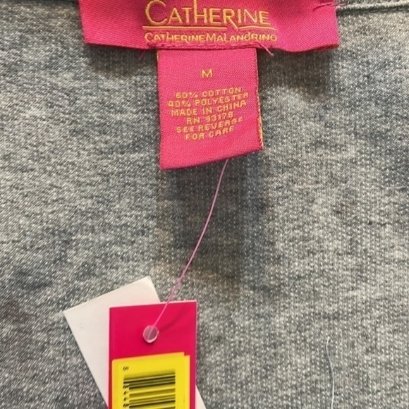 Catherine women faded floral print gray long sleeve zip Sz Medium NWT - Picture 2 of 5